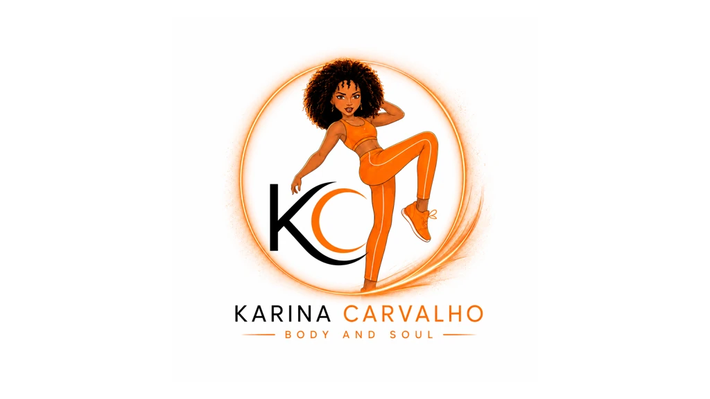 Identidade visual enviada para representar o case Karina Carvalho Body and Soul. O uso do Horizon Personal é demonstrado com telas de referência do produto.